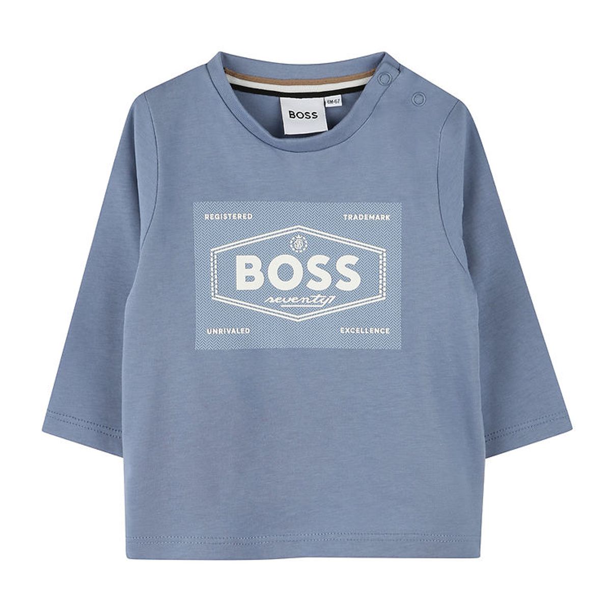 BOSS Bluse - Lyseblå m. Hvid