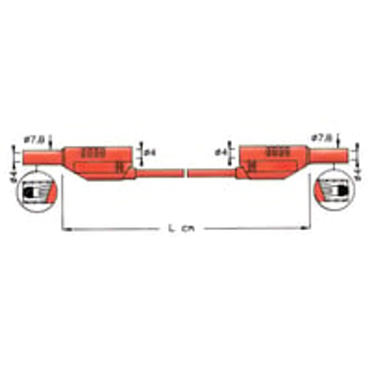 Prveledning, 200 cm, sort med stik