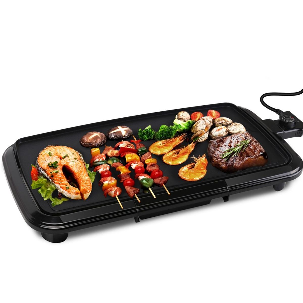 BBQ / Grill plade 2000W - Sort