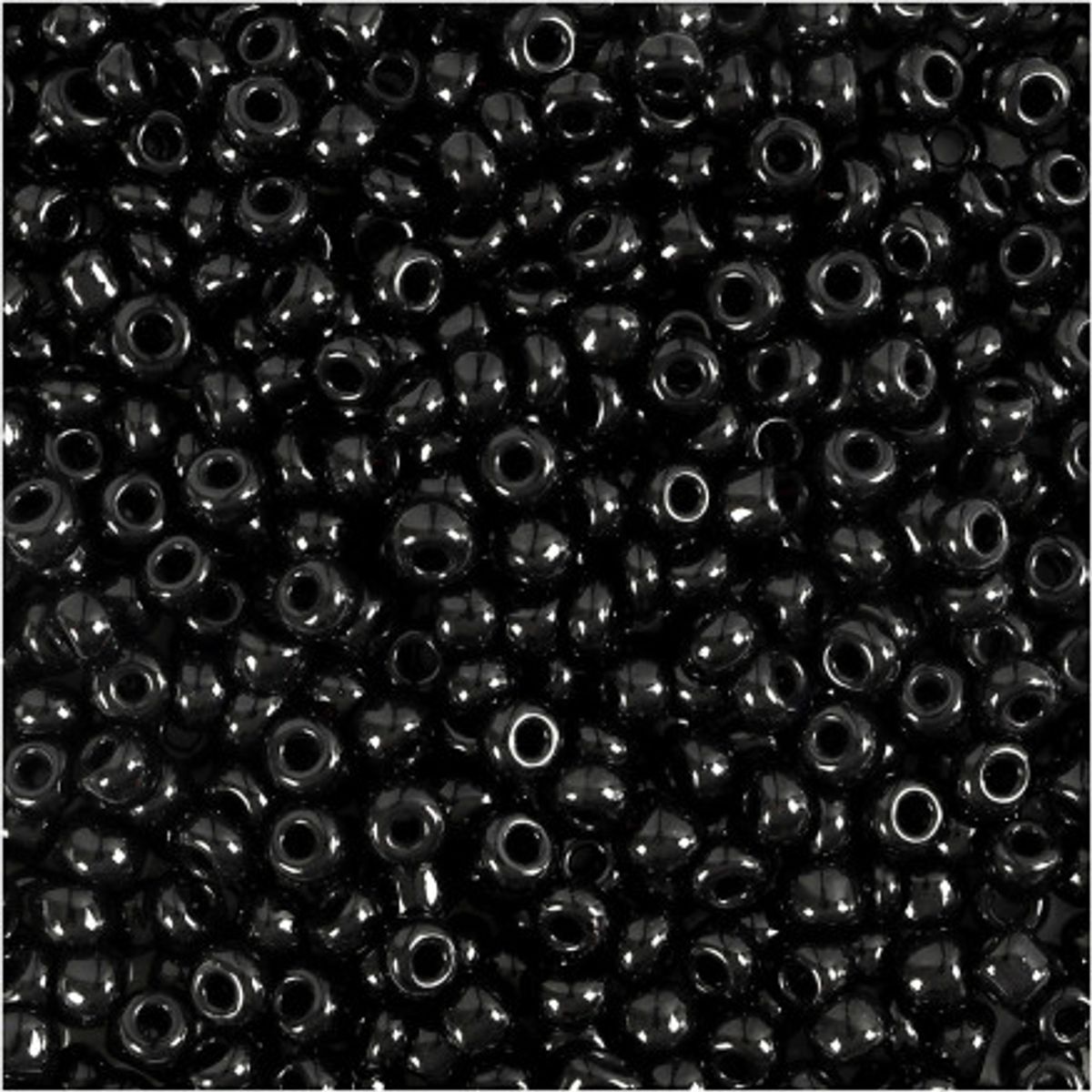 Rocaiperler, diam. 3 mm, str. 8/0, hulstr. 0,6-1,0 mm, sort, 500g/ 1 p