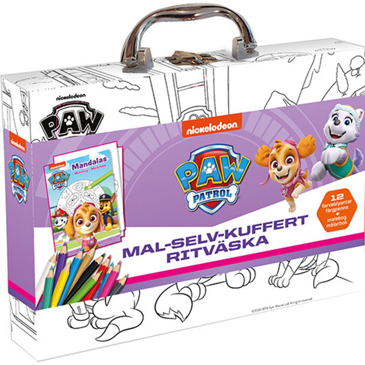 Paw Patrol - Skye - Mal-selv-kuffert - Diverse - Bog