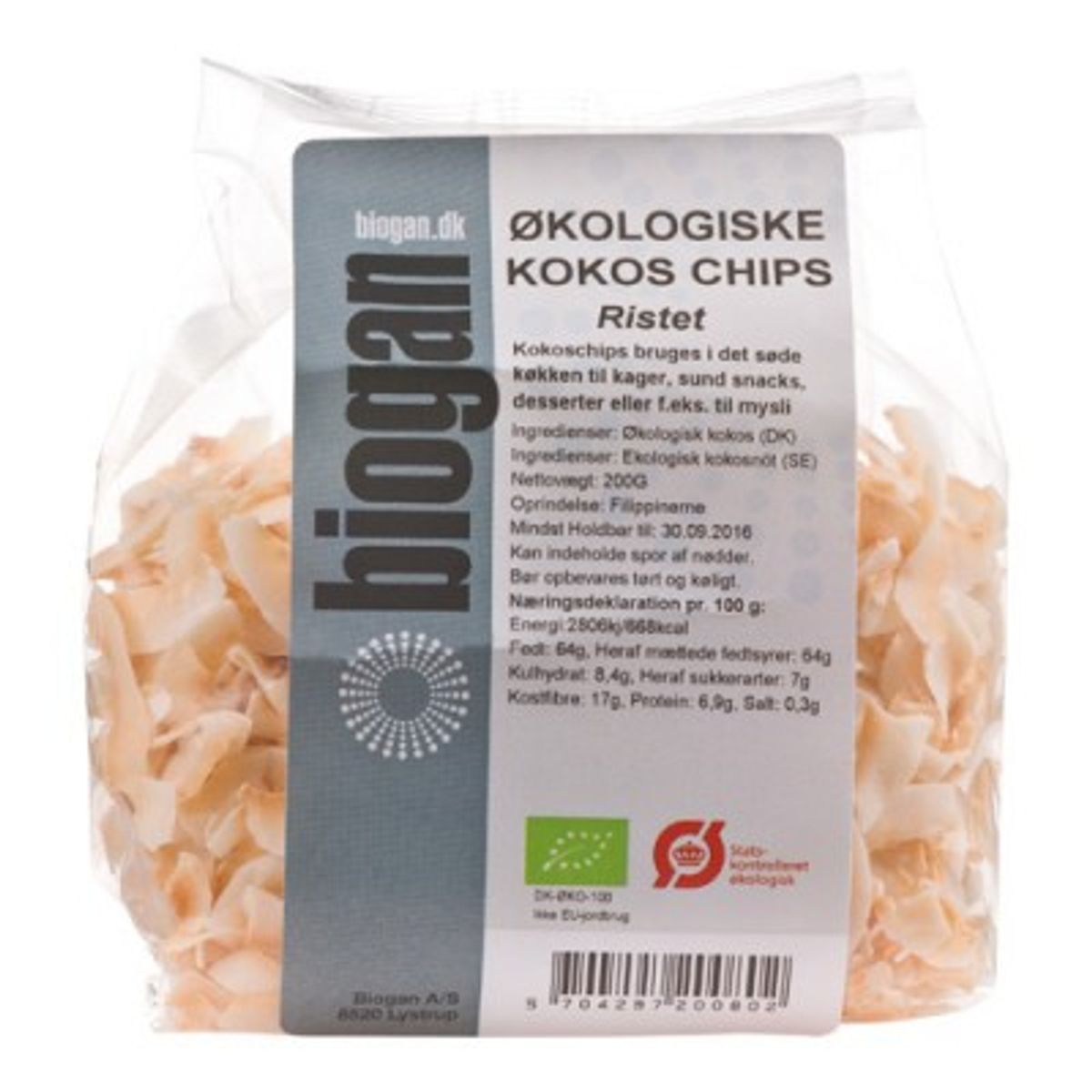 Biogan Kokoschips Ristet Ø