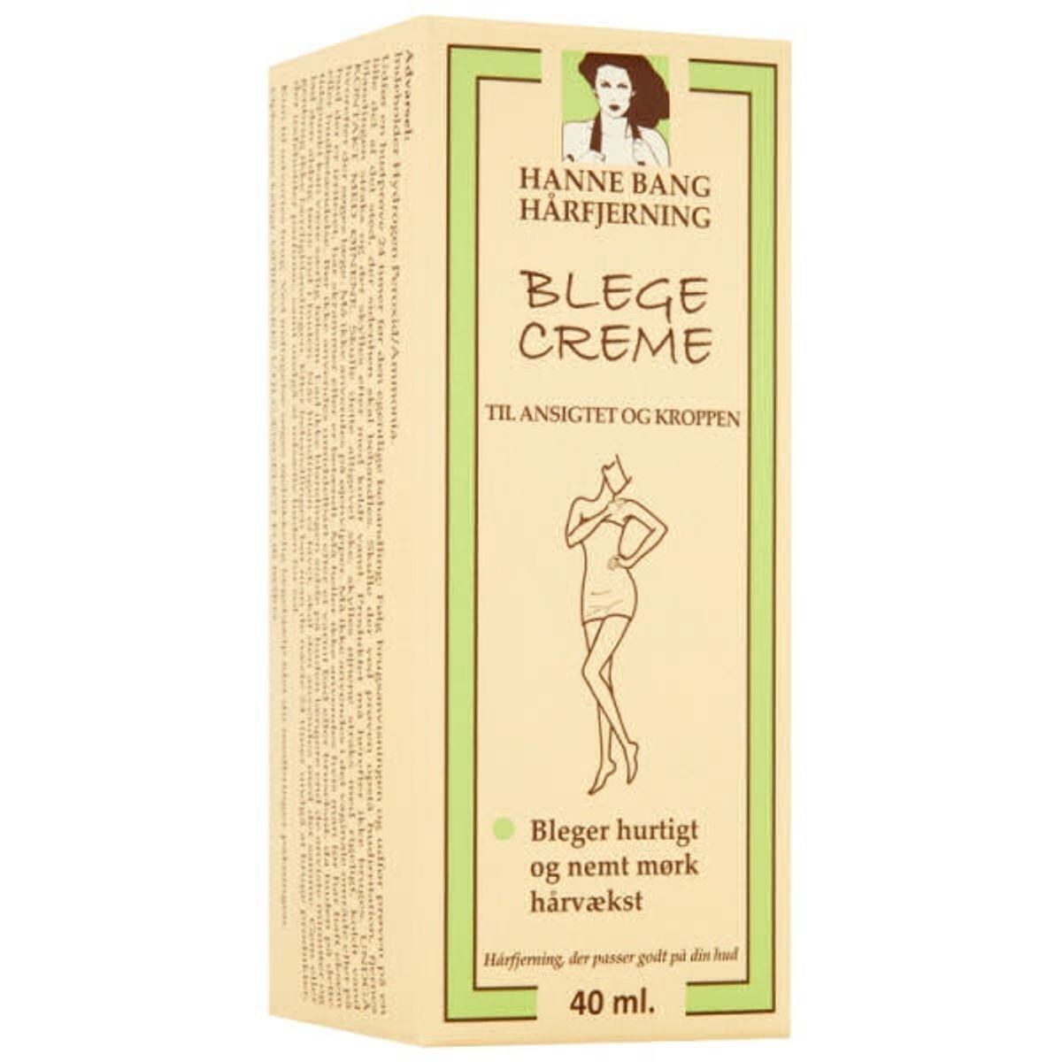 Hanne bang hårfjerning blegecreme til ansigtet og kroppen 40ml