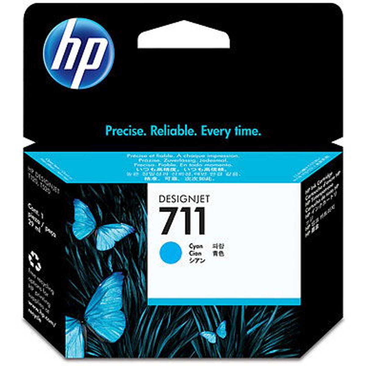 HP 711 CZ130A Cyan Blækpatron, 29 ml