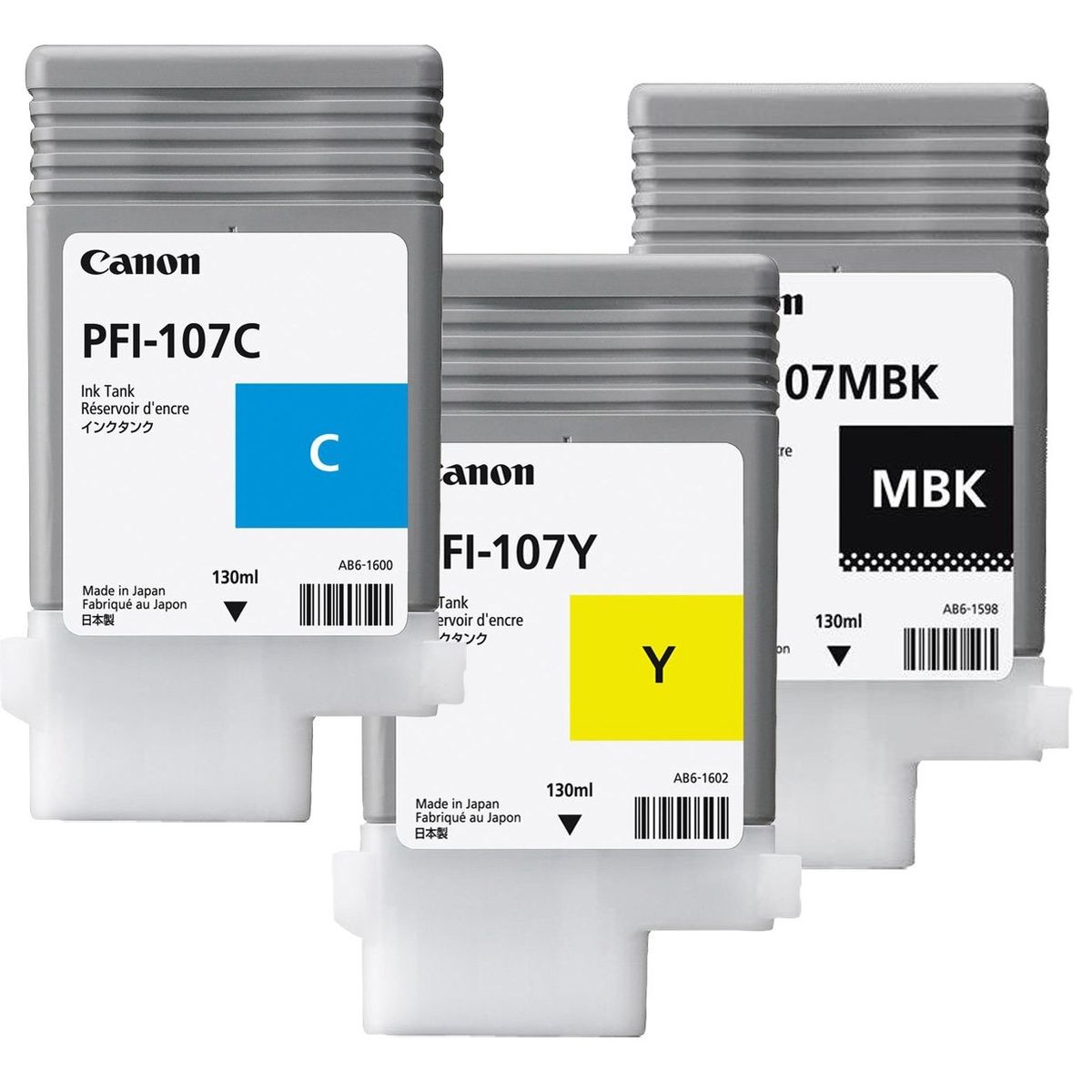 Canon PFI-107BK 6705B001AA Sort Blækpatron, 130 ml