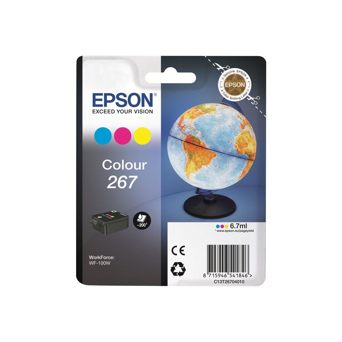 Epson T267 C13T26704010 Multipakke Blækpatron, 200 sider